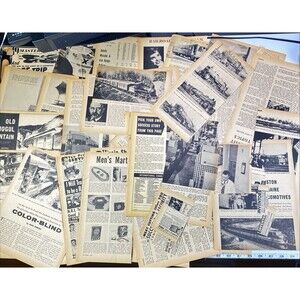 Ephemera 22+ Cut Out Pages pictures articles from Railroad Magazine Oct '56 Vtg